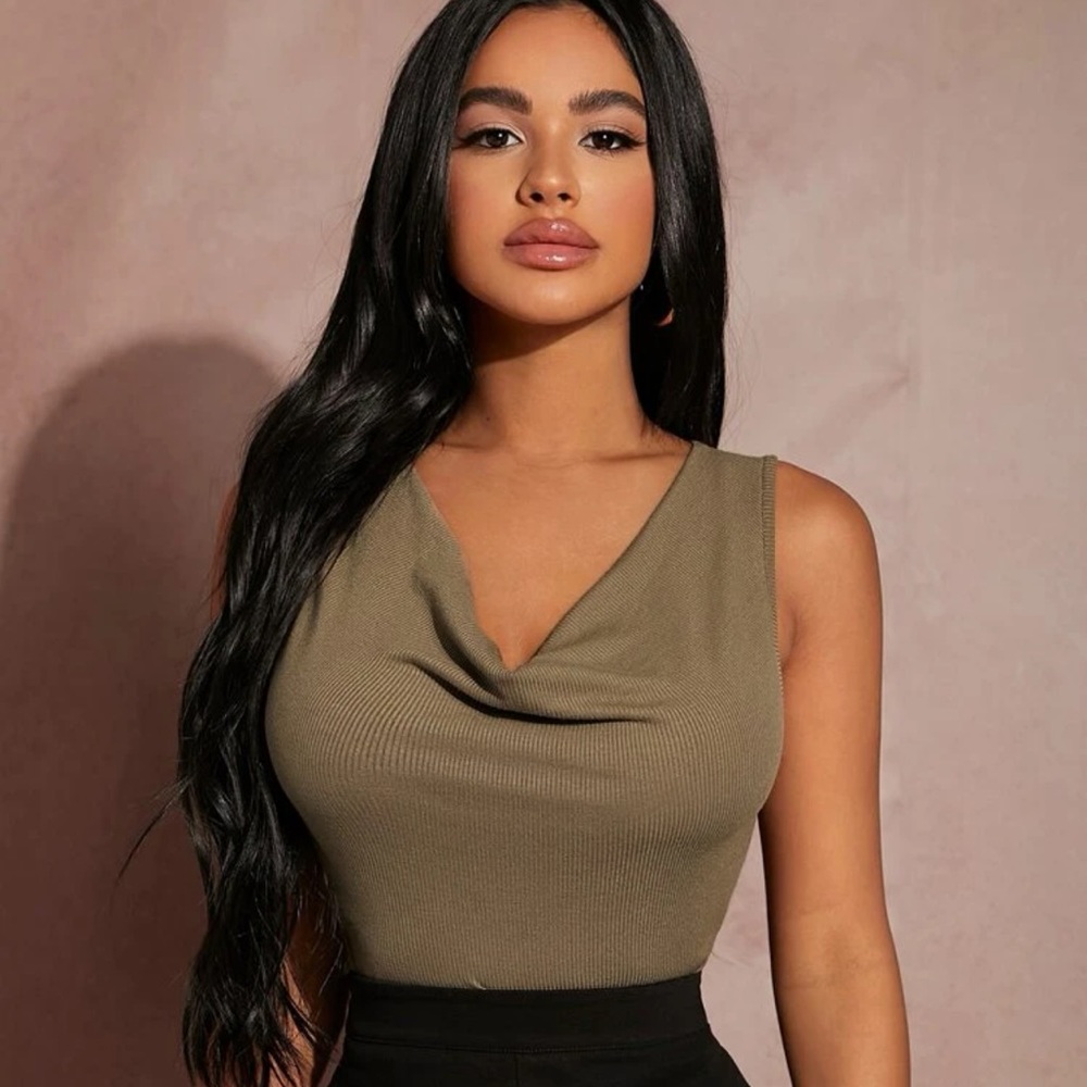 Lace up back tank top